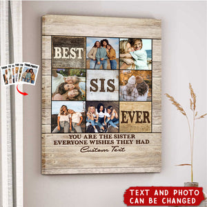 Best Sister Ever Photo Collage Gift, Personalized Sister Photo Collage Canvas, Sister Christmas Gift, Sister Birthday Gift, Big Sister Gift