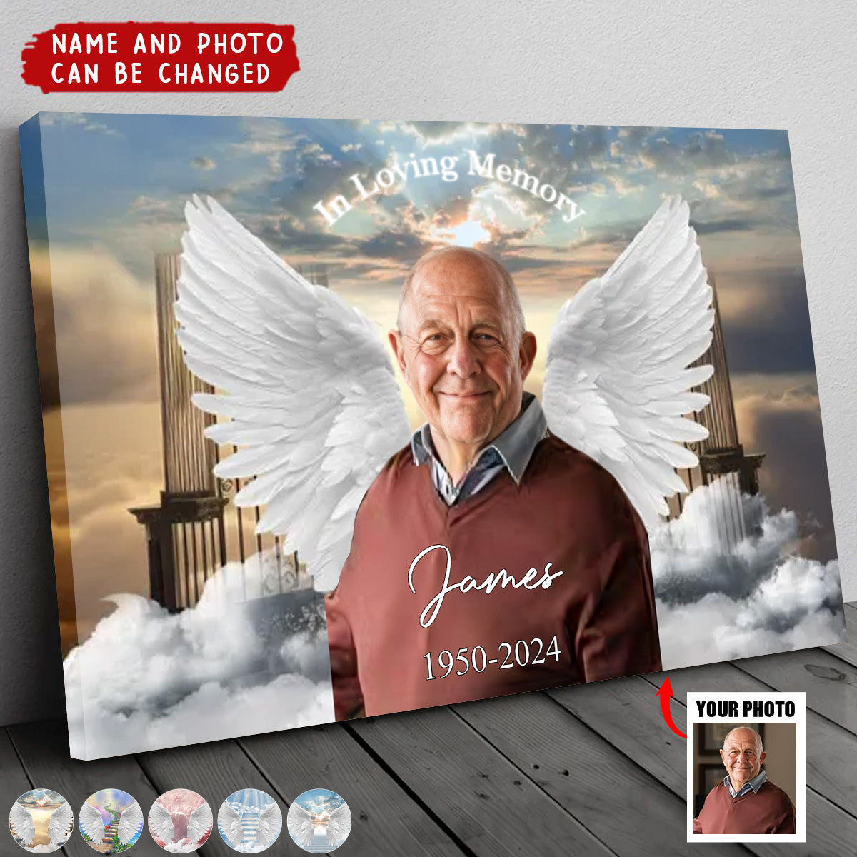 Gateway To Heaven Memorial Personalized Poster, Memorial Keepsake Of Lost Loved Ones, Whispers From Heaven