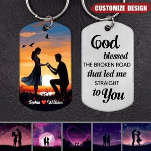 Gift For Couple - A Pact Under The Stars - Personalized Stainless Steel Keychain