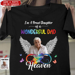 Wonderful Dad In Heaven Memorial Family Personalized Shirt