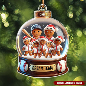 Baseball Gingerbread Family Sport Lover Personalized Acrylic Ornament