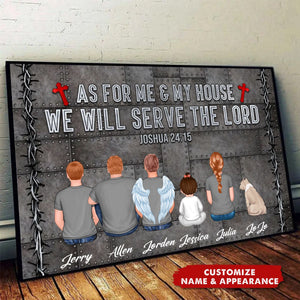 We Will Serve The Lord Gift For Christian Family Personalized Poster