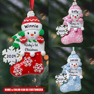 Baby's First Christmas Personalized Handwritten Poly Resin Christmas Ornament