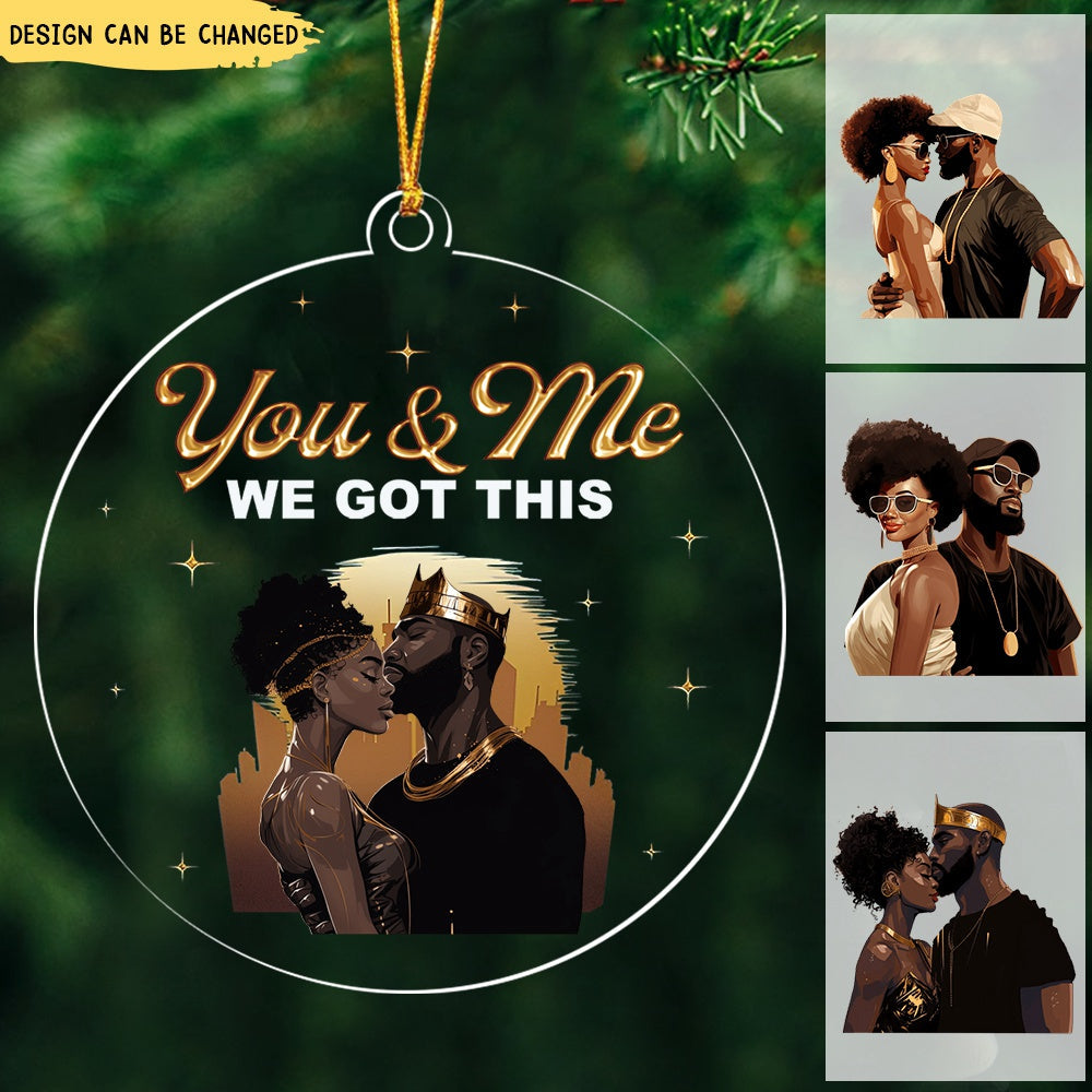 You And Me We Got This Black African Couple - Personalized Circle Photo Ornament