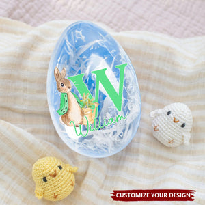 Personalized Cute Rabbit Bunny Initial Fillable Jumbo Easter Egg