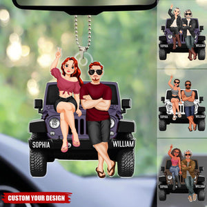 Crazy Off-road Couple Personalized Acrylic Ornament, Gift For Off-road Lovers