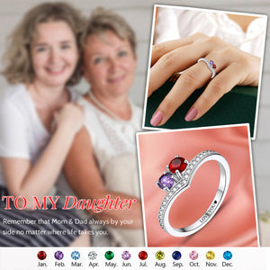 Stylish Family Personalized Birthstone Ring