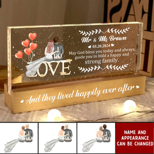 Wedding Gift May God Bless You Today And Always - Personalized LED Night Light