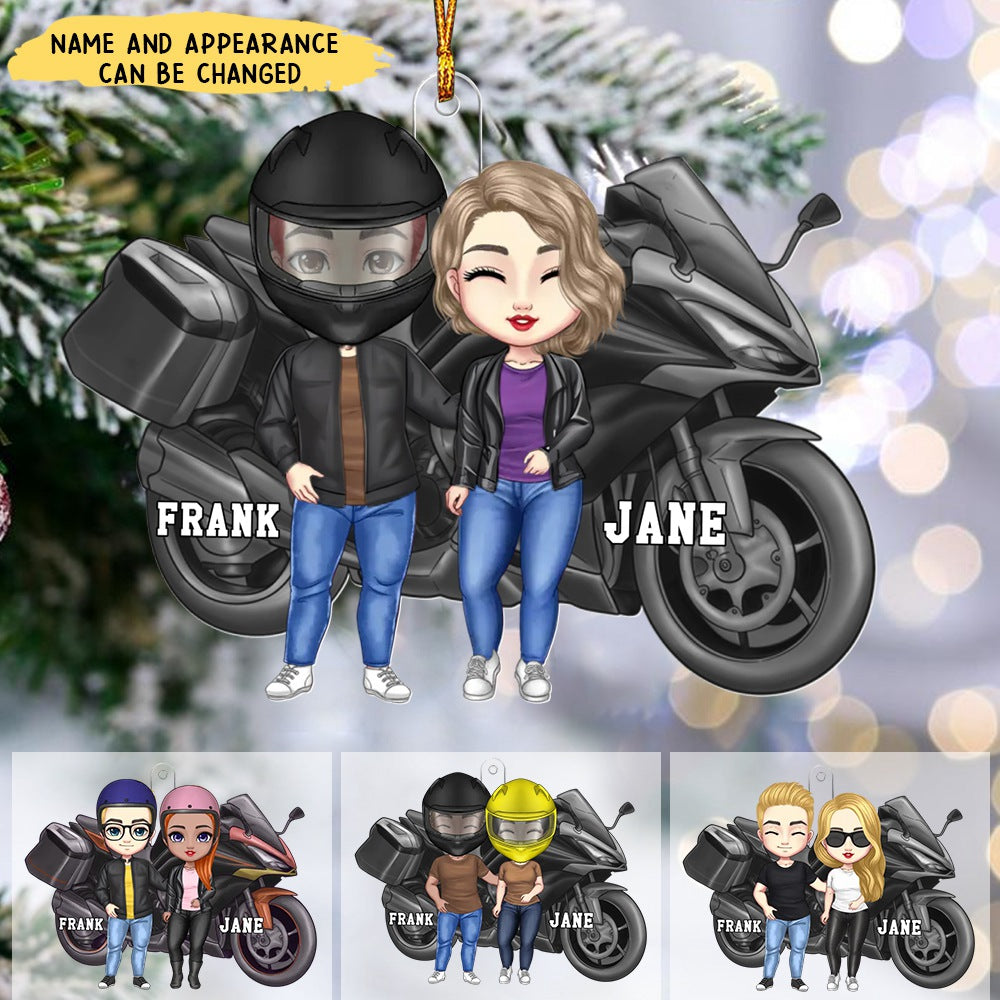 Personalized Biker Couple For Life Christmas Ornament, Gift For Motorcycle Lovers