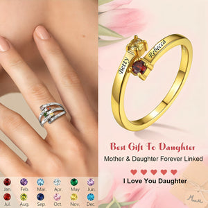 Elegant Adjustable Personalized Birthstone Ring