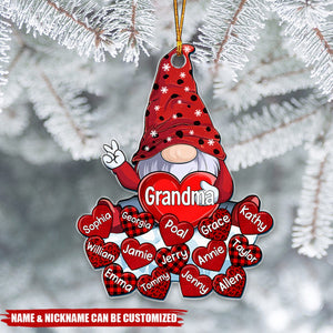 Christmas Grandma's Little Sweethearts - Personalized Cutout Acrylic Ornament