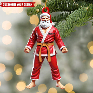 Karate Santa Personalized Christmas Ornament, Christmas Gift for Karate Lover