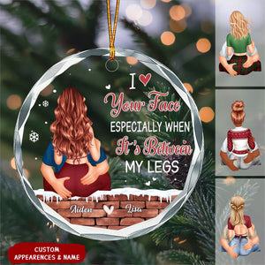 You Make The Season Bright - Couple Personalized Circle Glass Ornament - Gift For Husband Wife, Anniversary