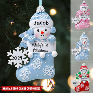 Baby's First Christmas Personalized Handwritten Poly Resin Christmas Ornament