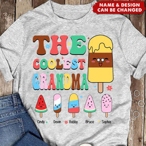 The Coolest Grandma Ice Cream Summer Personalized T-Shirt