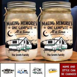 Making Memories One Campsite At A Time - Personalized Photo Mason Jar Light