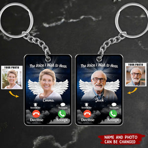 Memorial Insert Photo The Voice I Wish To Hear Personalized Keychain