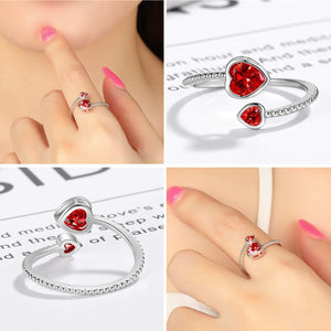 The Love Between Grandmother And Granddaughter Is Forever Double Heart Birthstone Custom Ring