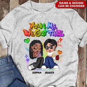 LGBT Y2K Couple Airbrushed Personalized T-Shirt