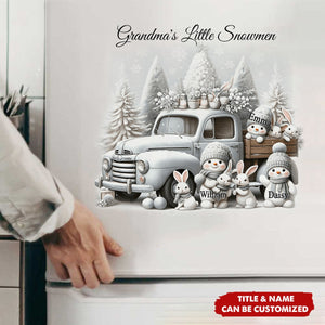 Grandma's Little Snowmen Personalized Decal