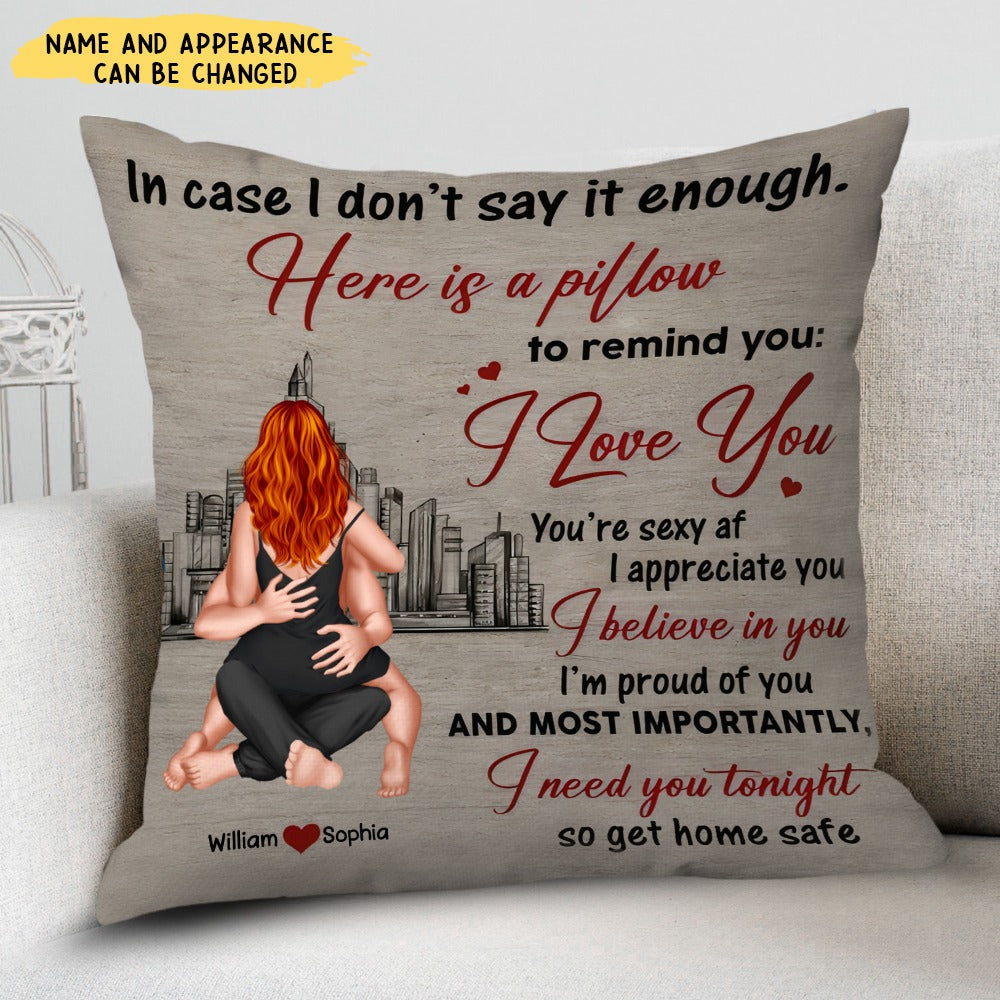 Romantic Couple Hugging I Need You Tonight Personalized Pillow