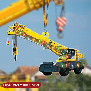 Personalized Crane Vehicles Ornament - Heavy Equipment Operator Ornament