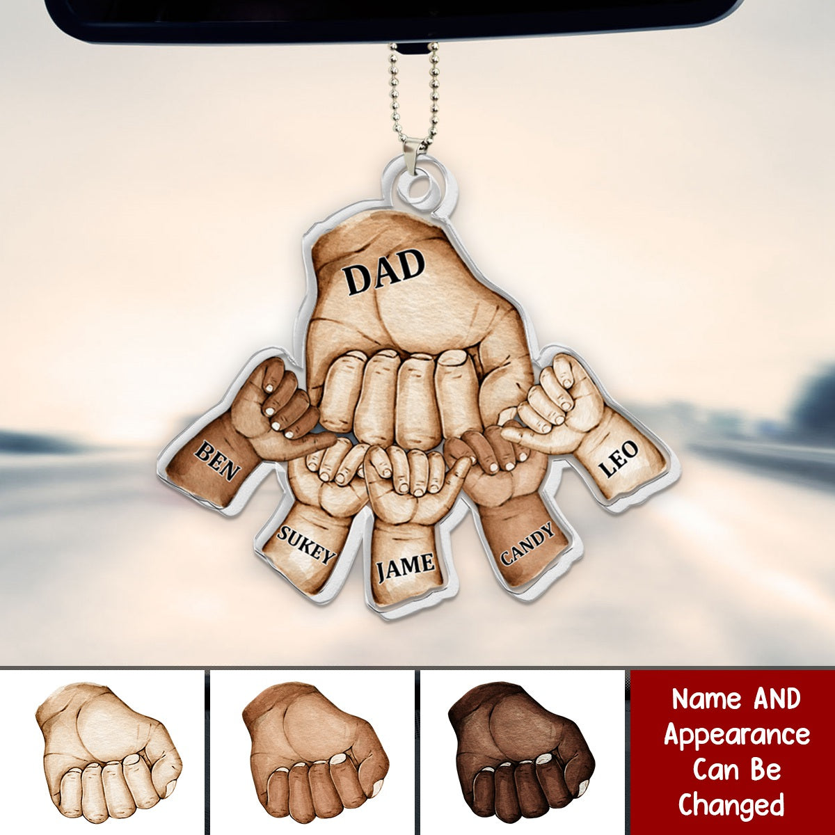 Dad Hand Bumps - Personalized Acrylic Ornament