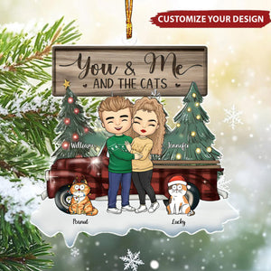 Paws And Claws, Our Pets Bring Christmas Cheer - Couple Personalized Custom Ornament