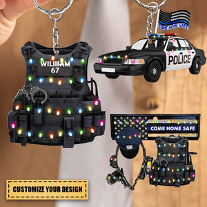 Police Bulletproof Vest, Personalized Keychain,  Gift For Police Officers