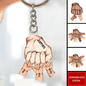 Gift For Dad Fist Bump Personalized Acrylic Keychain