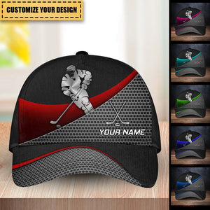 Personalized Hockey Metal Multicolor Classic Cap