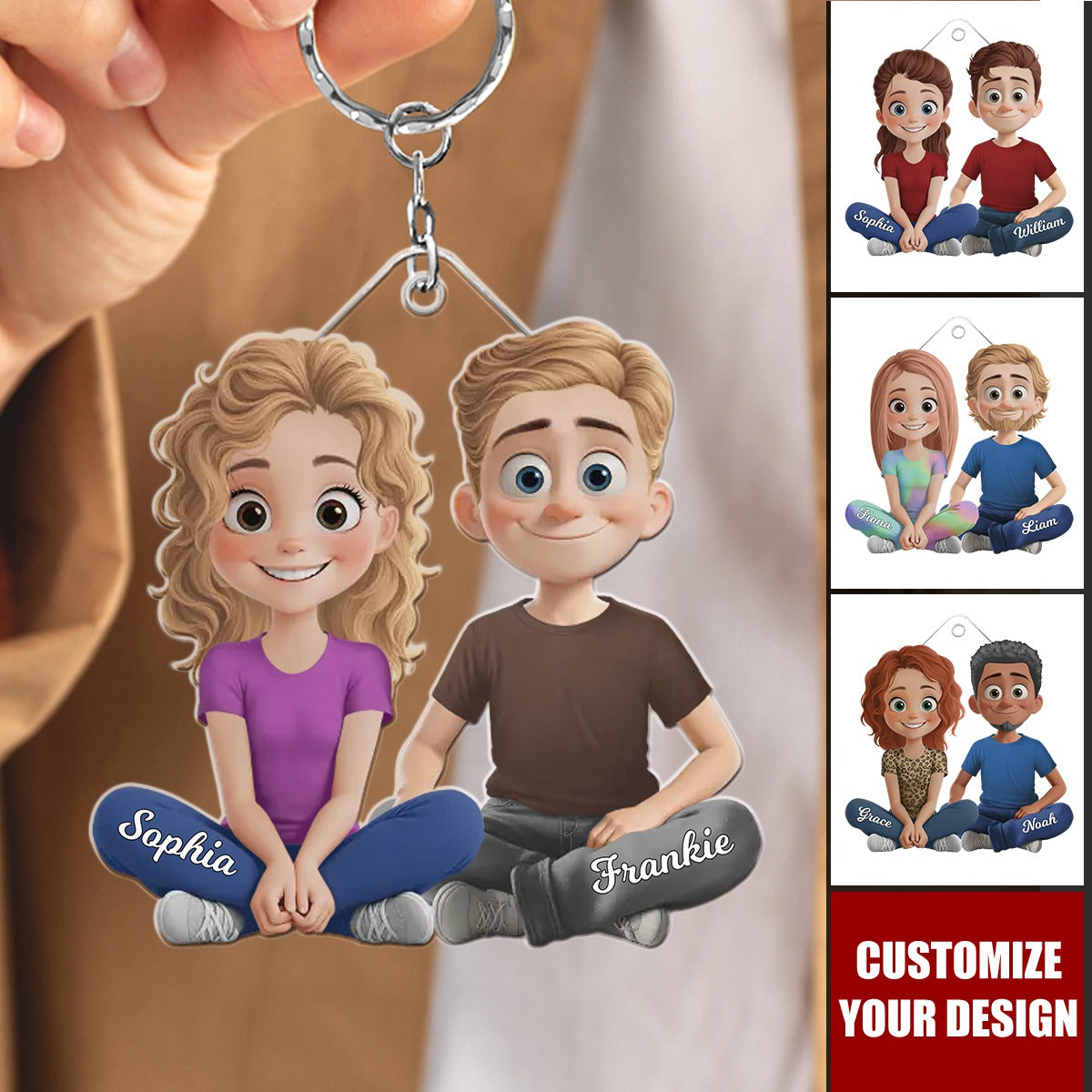 Love Is Our Heartbeat - Couple Personalized Acrylic Keychain