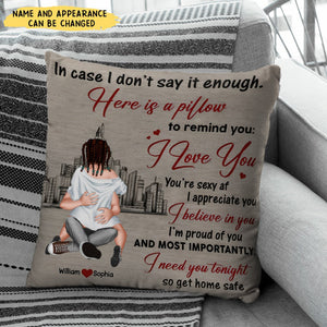 Romantic Couple Hugging I Need You Tonight Personalized Pillow