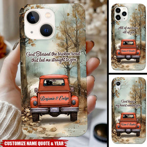 All Of Me Loves All Of You Couple On Truck Fall Season - Personalized Phone Case