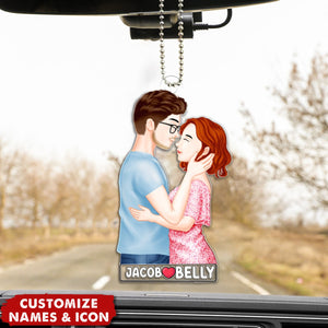 Hugging Together Couple Personalized Acrylic Ornament