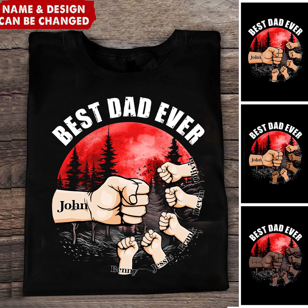 Best Papa Ever Fistbump - Personalized Shirt