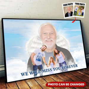 Deceased Loved One With Angel Wings - Personalized Horizontal Poster