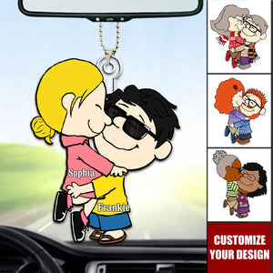 Adorable Cartoon Couple Personalized Acrylic Ornament