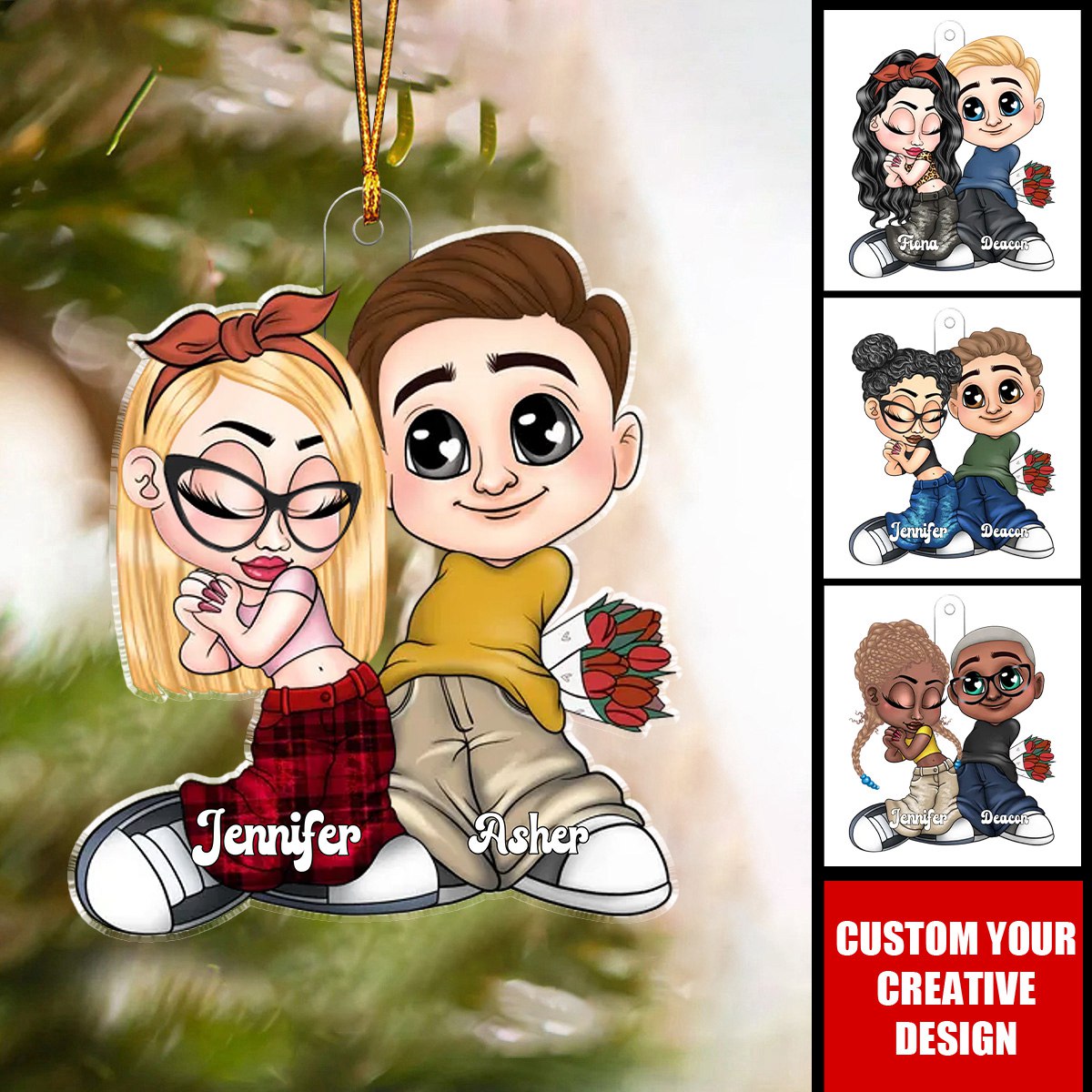 A Part Of My Life Y2K Couple - Personalized Acrylic Christmas Ornament