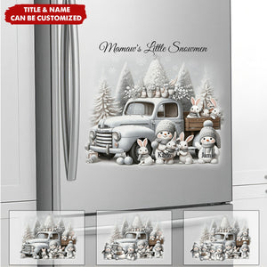 Grandma's Little Snowmen Personalized Decal