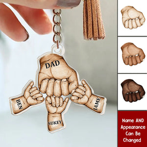 Dad Hand Bumps - Personalized Acrylic Keychain