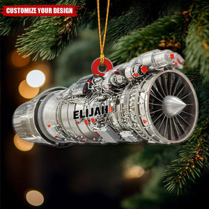 Turbofan Aircraft Engine - Personalized Acrylic Ornament, Christmas Tree Decor