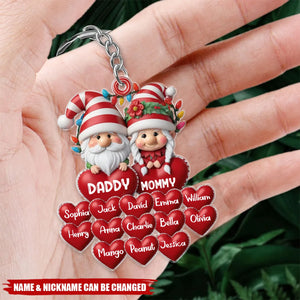 Personalized Papa Nana Acrylic Keychain - Christmas Gift Idea For Grandparents