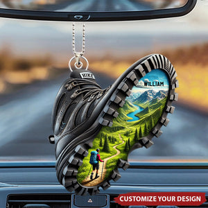 Custom Name Hiking Car Ornament - Gift For Hiking Lover