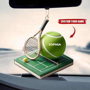 Personalized Tennis Court Car Ornament, Sport Lover Gift