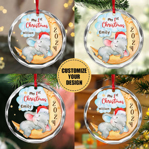 You’re Part Of Me, My Little One - Family Personalized Circle Glass Ornament