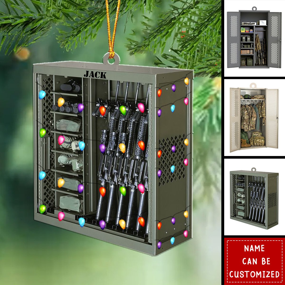 Military Equipment Rack Collection Shape Personalized Ornament, Gifts For Soldiers Veterans