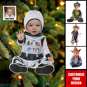 Custom Photo Christmas Gifts For Babies - Personalized Acrylic Photo Ornament