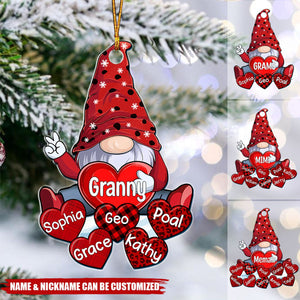 Christmas Grandma's Little Sweethearts - Personalized Cutout Acrylic Ornament