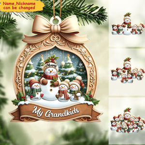 Personalized Acrylic Ornament Custom Snowman For Mom/Nana - Unique Design